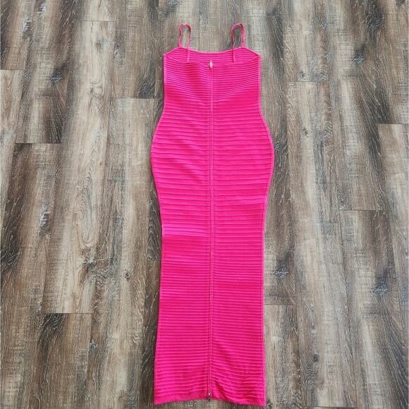 Retrofete Kylie Bandage Knit Dress Dragon Fruit Pink Size Large NWT Sleeveless - Picture 7 of 15